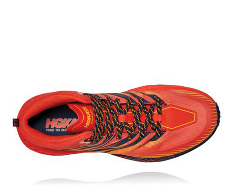 Tenis Trail Hoka One One Masculino Vermelhas - Speedgoat Mid Gore-Tex 2 - 839-QNKMJR